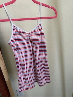 No Boundaries Multicolor Striped Tank - Red, Pink, Light Blue, White